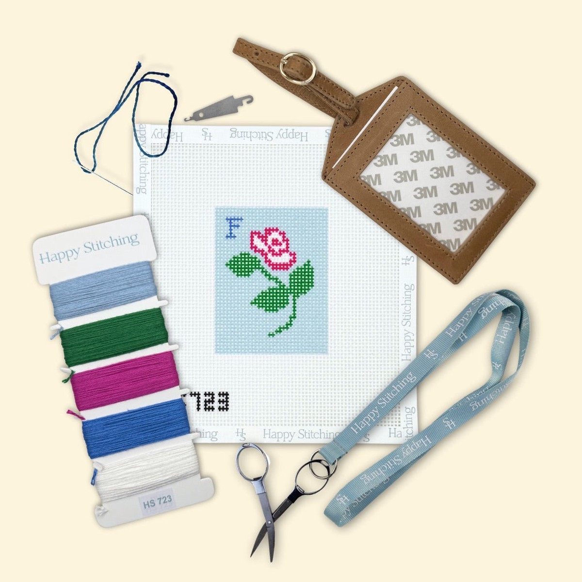 "Flower Power" Happy Stitching All-In-One Luggage Tag Kit