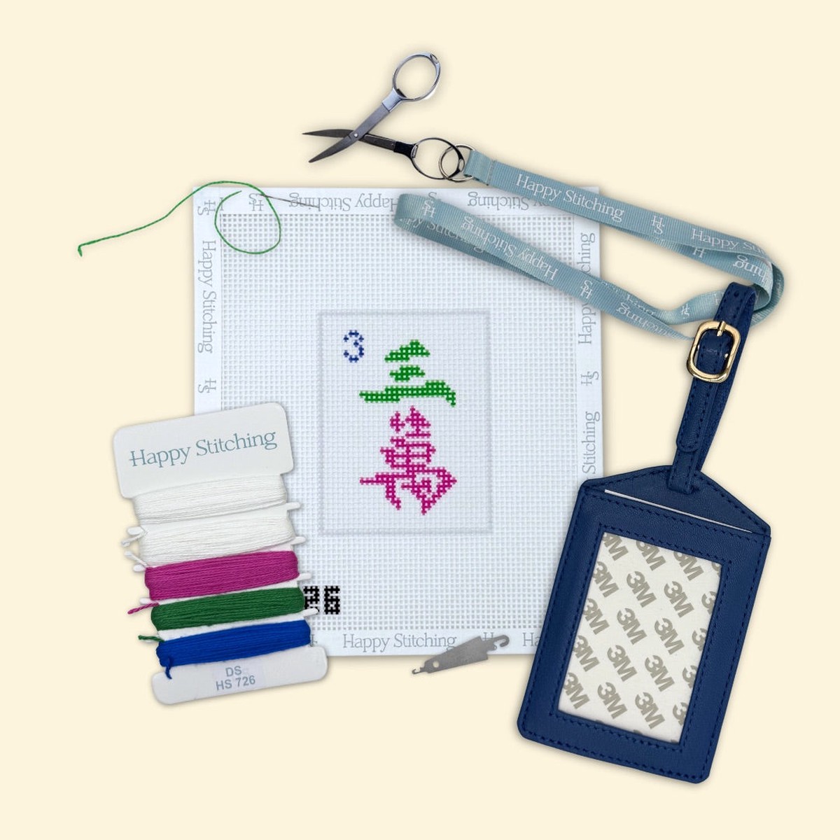 "Three Crak" Happy Stitching All-In-One Luggage Tag Kit
