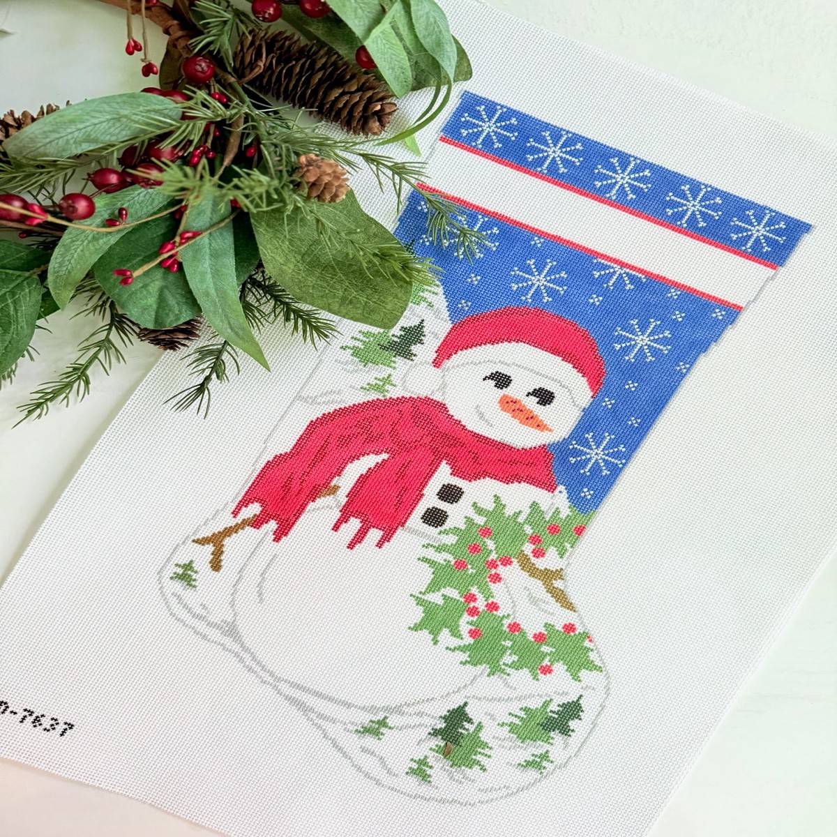 Abominable Snowman Stocking Needlepoint Canvas