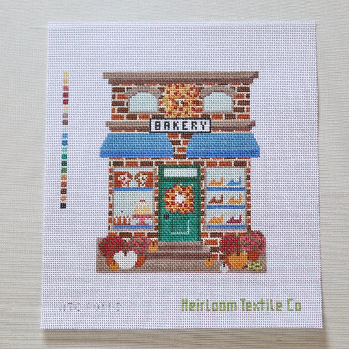 Autumn on Main St Bakery Needlepoint Canvas