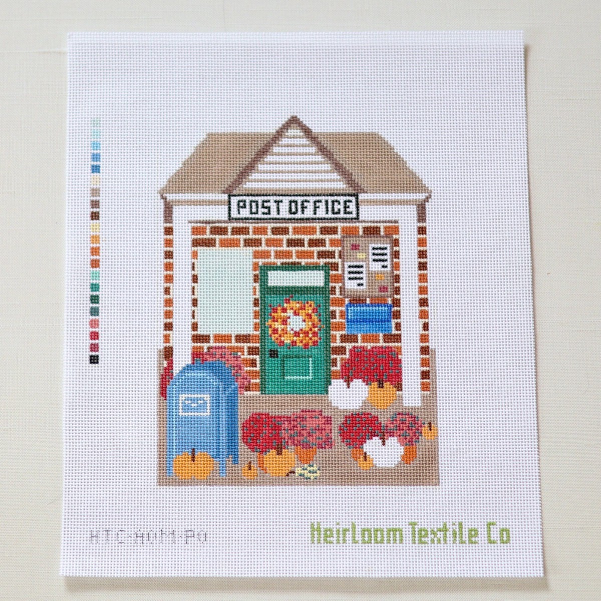 Autumn on Main St Post Office Needlepoint Canvas