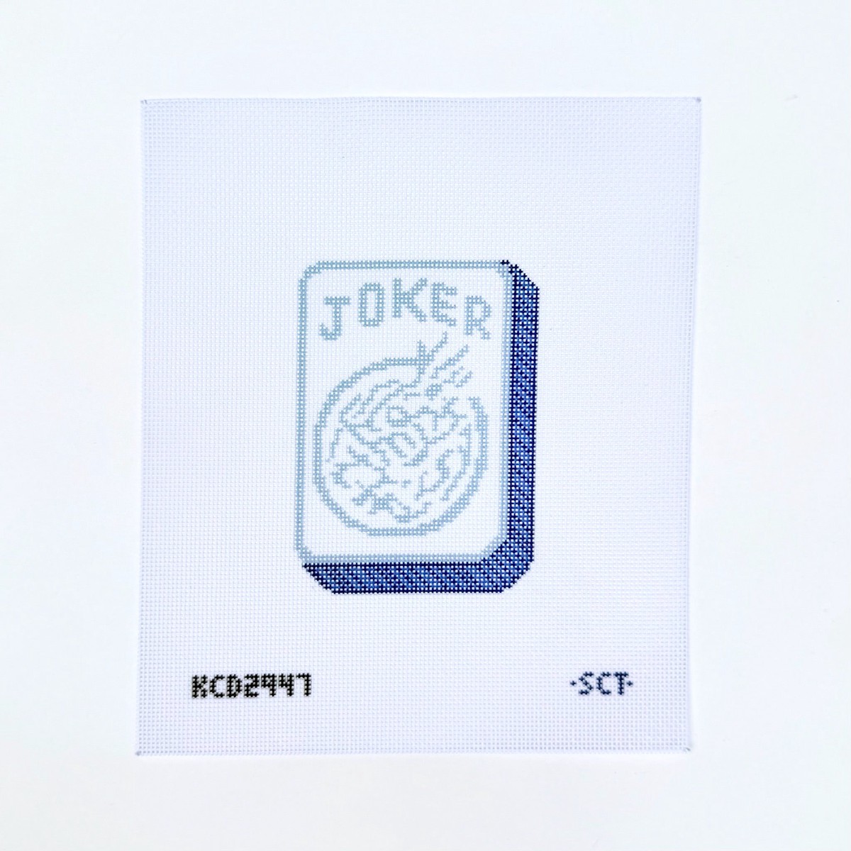 Blue and White Mahjong Joker Needlepoint Canvas