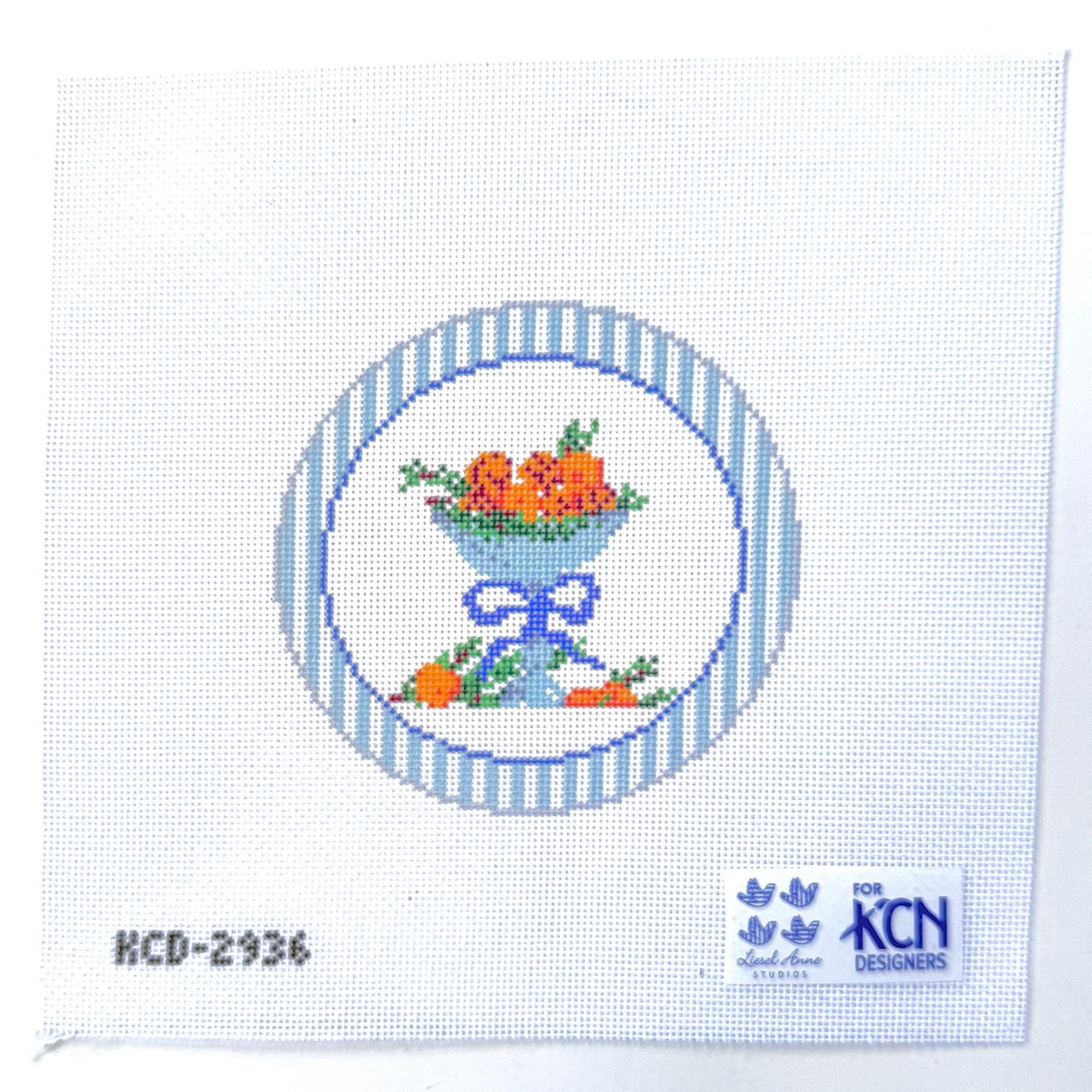 Orange Bowl Ornament Needlepoint Canvas