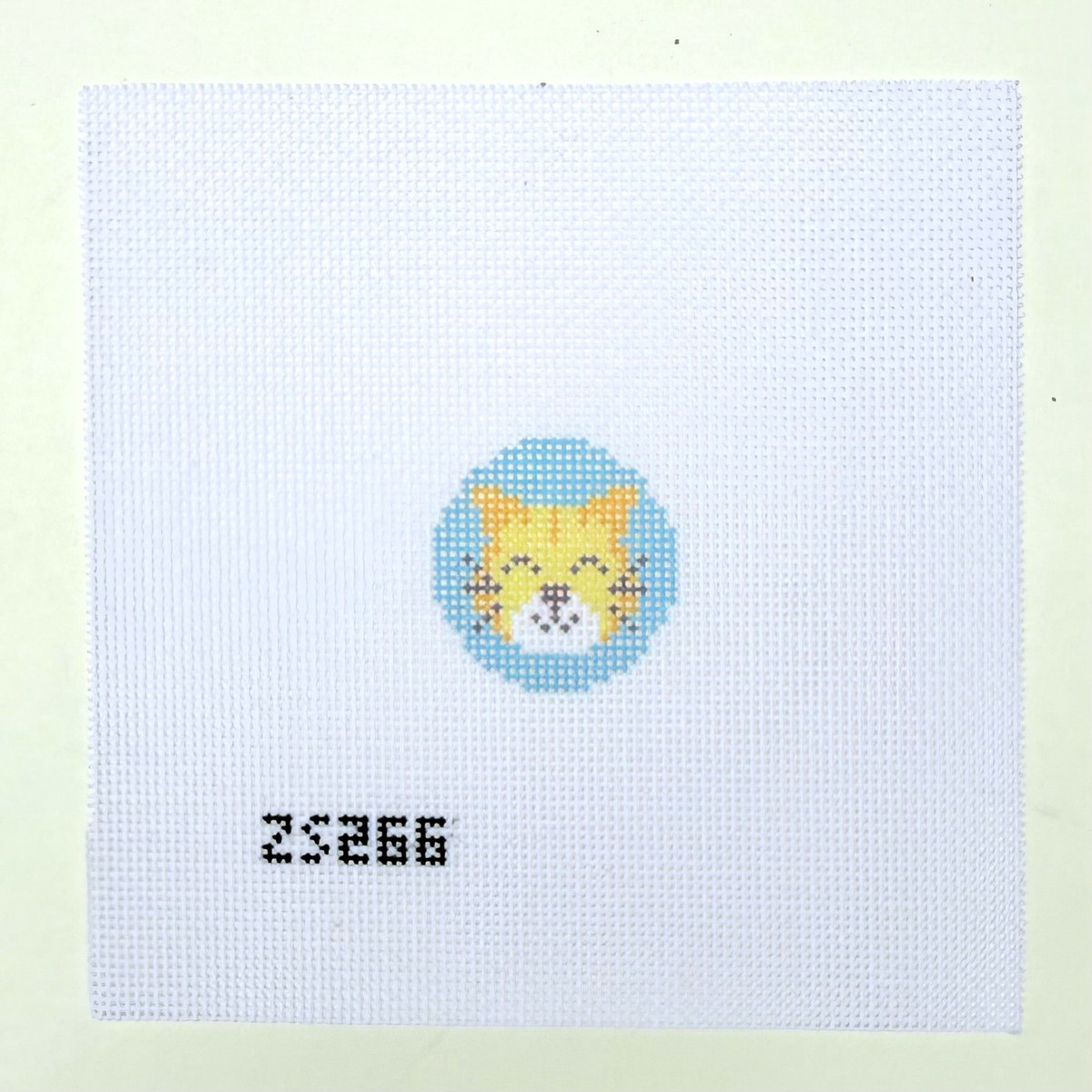 Orange Cat Key Fob Needlepoint Canvas
