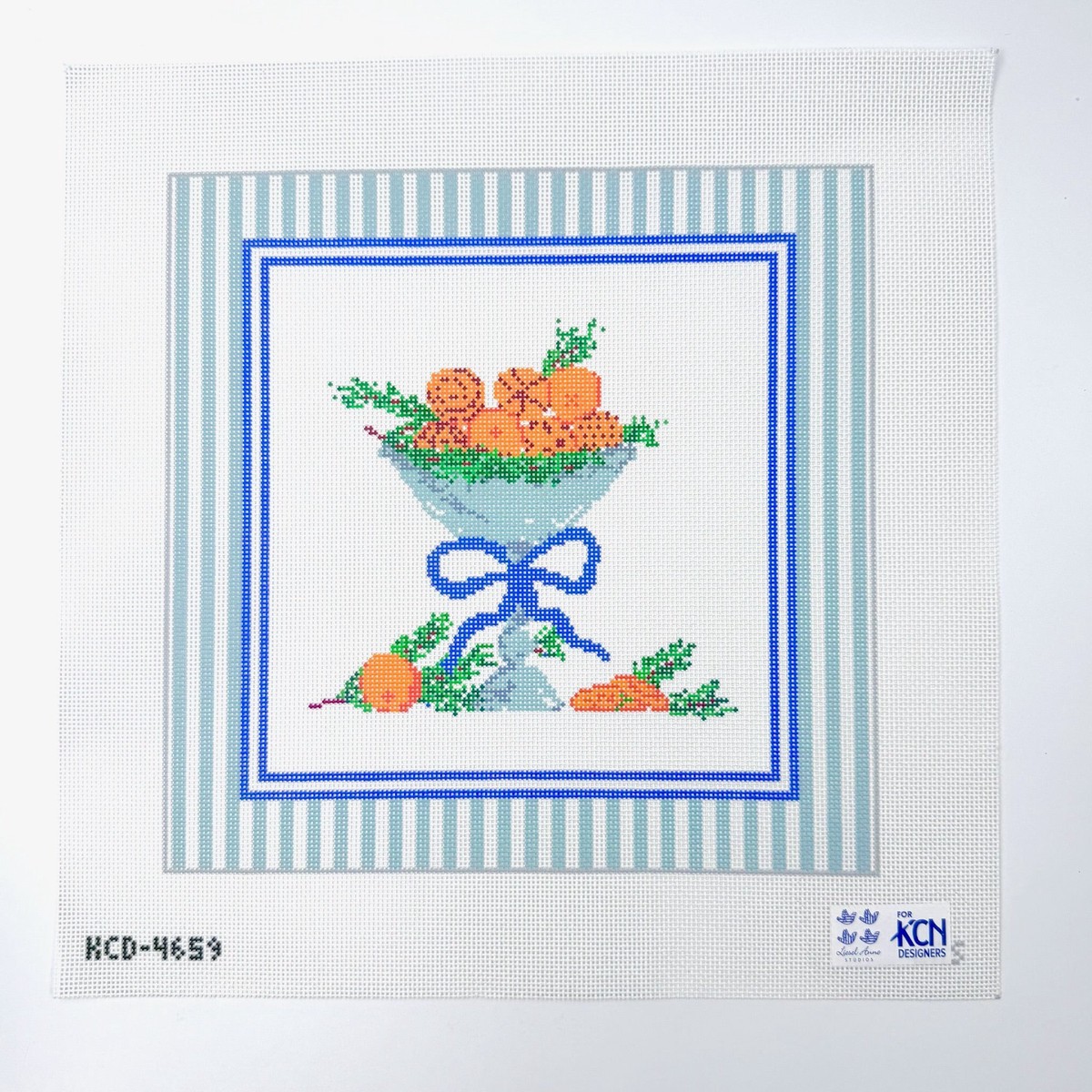 Orange Clove Bowl Pillow Needlepoint Canvas