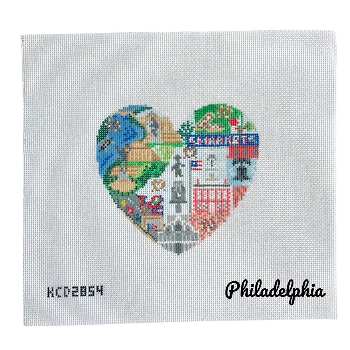 Philadelphia Heart Needlepoint Canvas