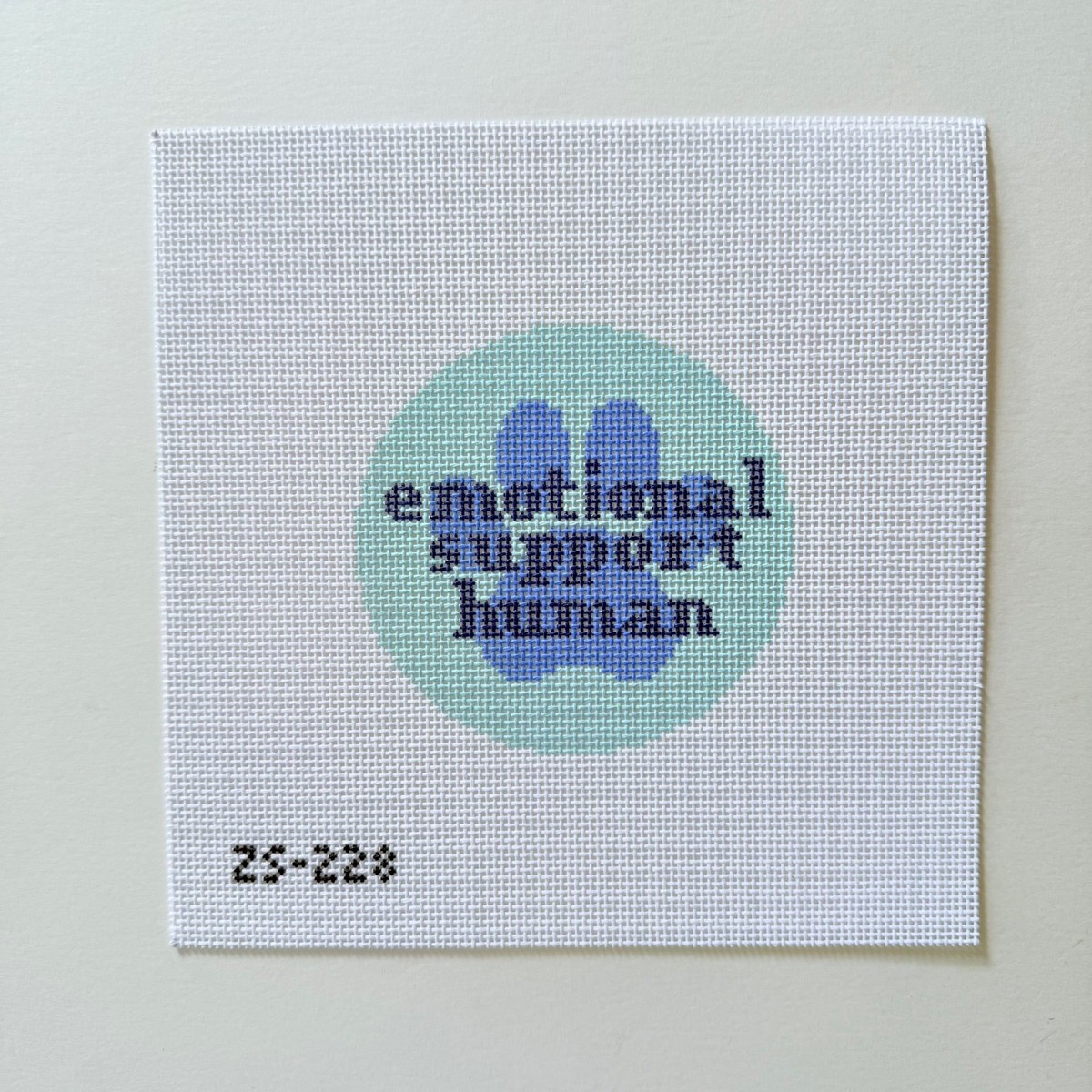 Emotional Support Human Round Needlepoint Canvas