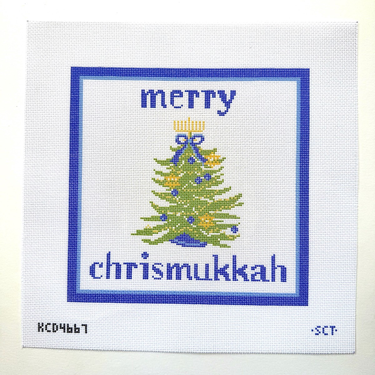 Merry Chrismukkah Pillow Needlepoint Canvas