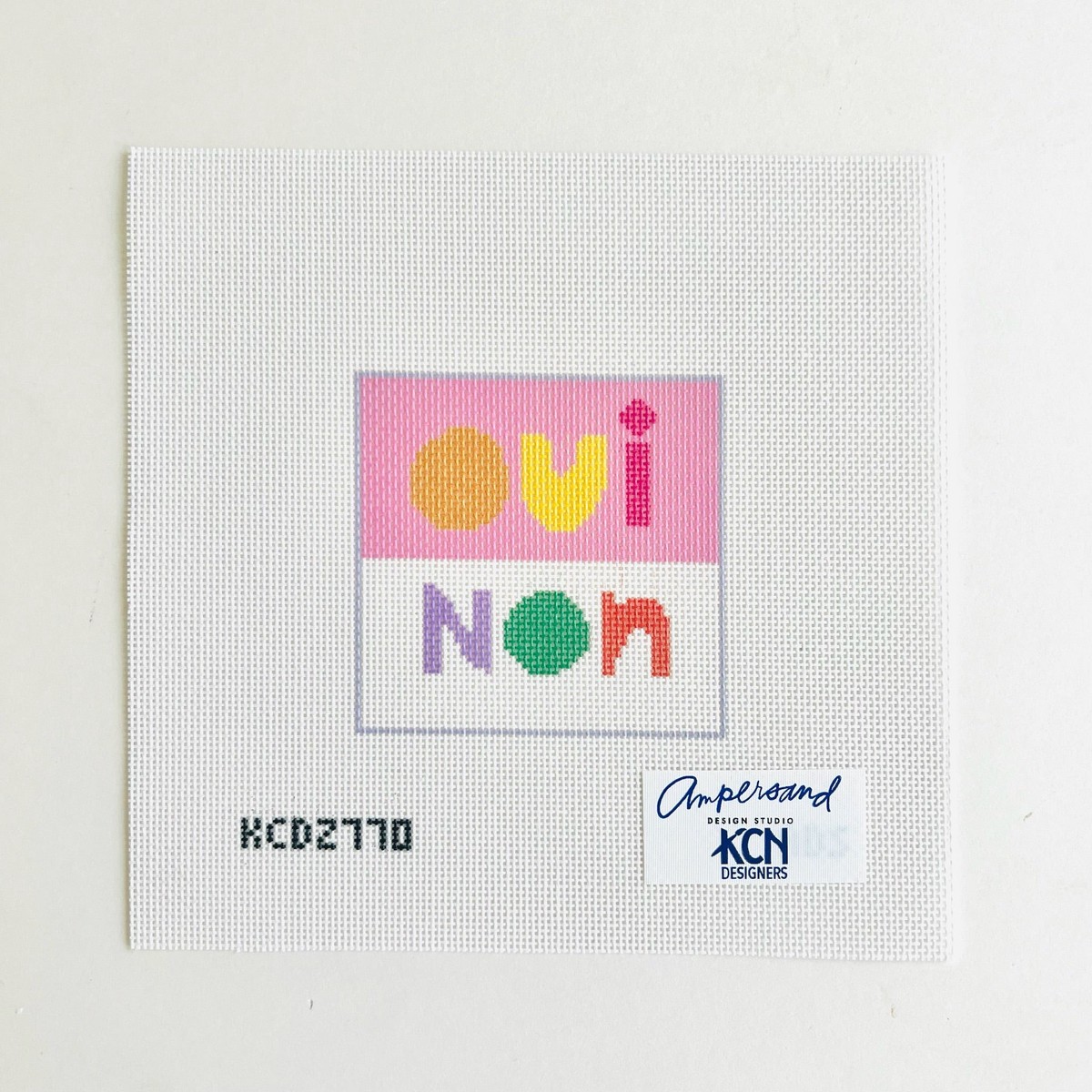 Oui Non Square Needlepoint Canvas