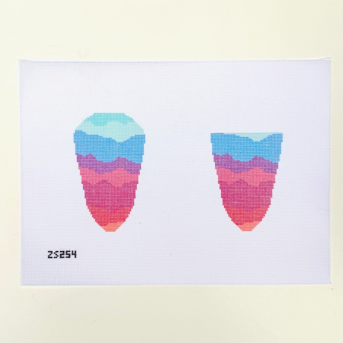 Rainbow Wave Scissors Case Needlepoint Canvas