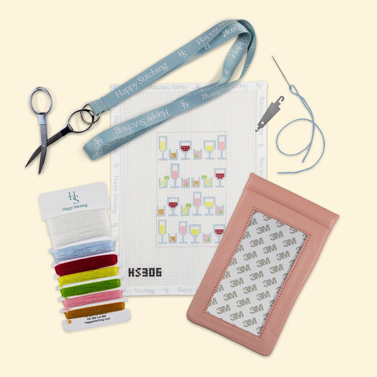 "Cocktail Celebration" Happy Stitching All-In-One Eyeglasses Case Kit