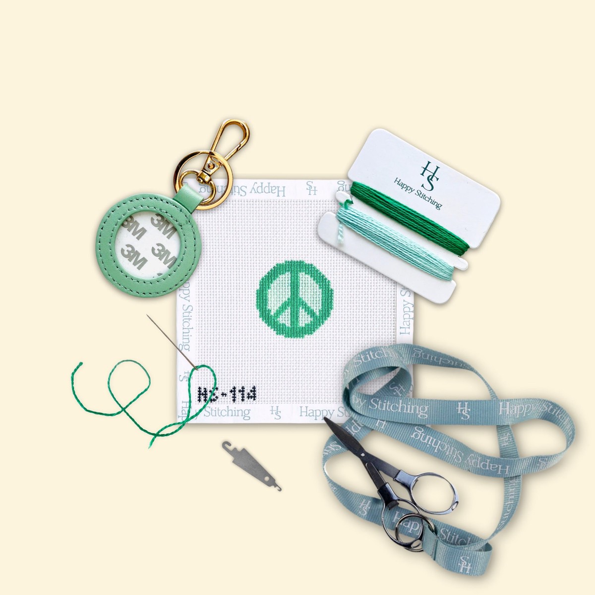 "Peace Out" Happy Stitching All-In-One Key Fob/Bag Tag Kit