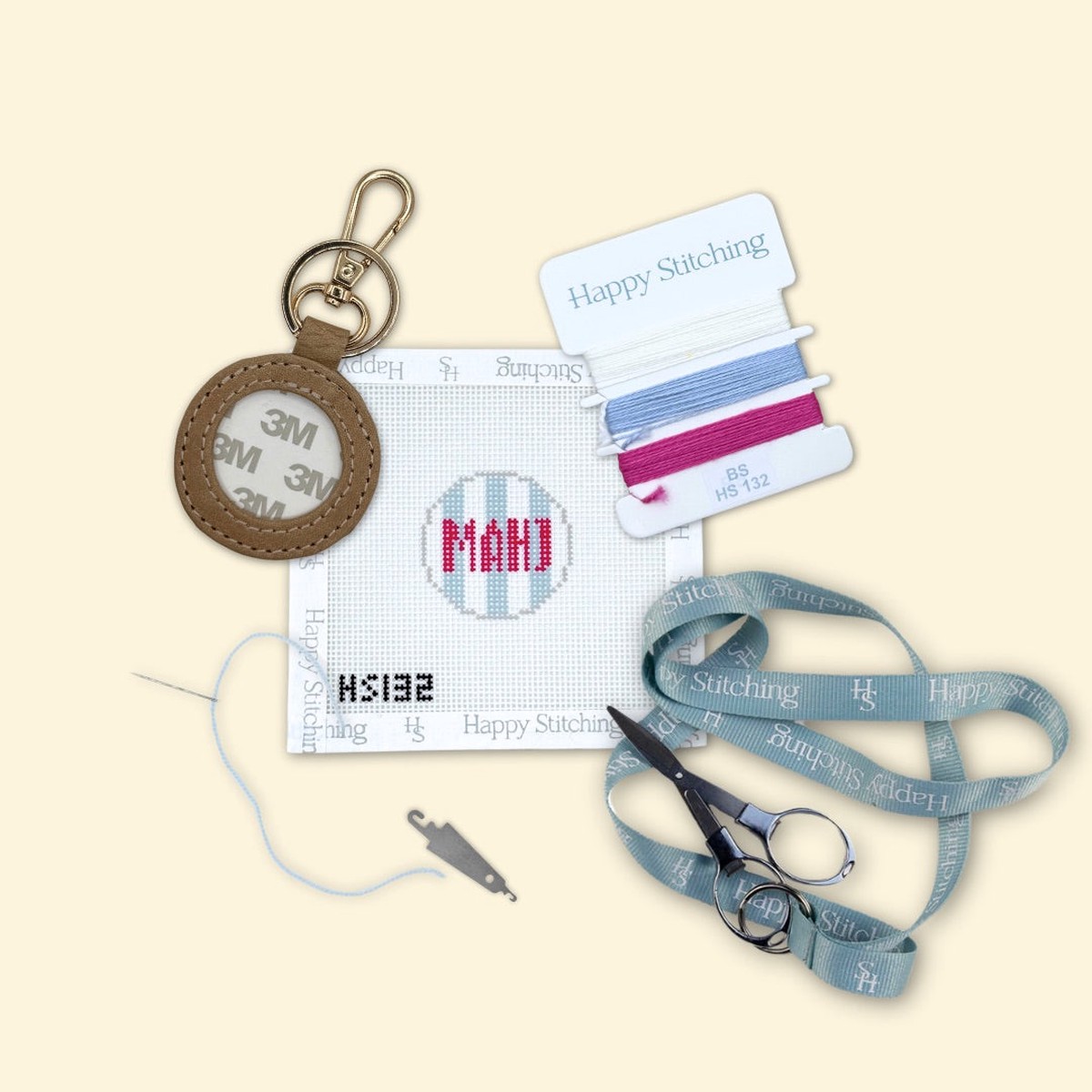 "The Mahj Fob" Happy Stitching All-In-One Key Fob/Bag Tag Kit