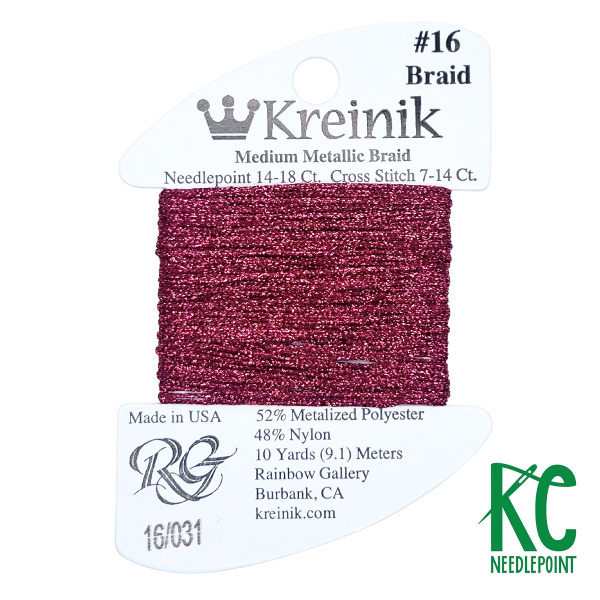 Kreinik Card Size 16 031 Crimson