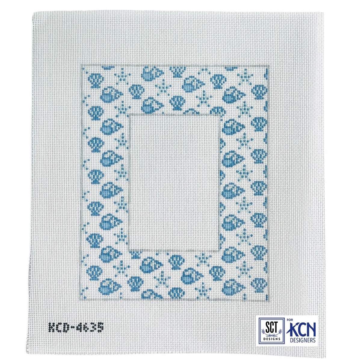 Vertical Blue Seashell Pillow/Frame Canvas