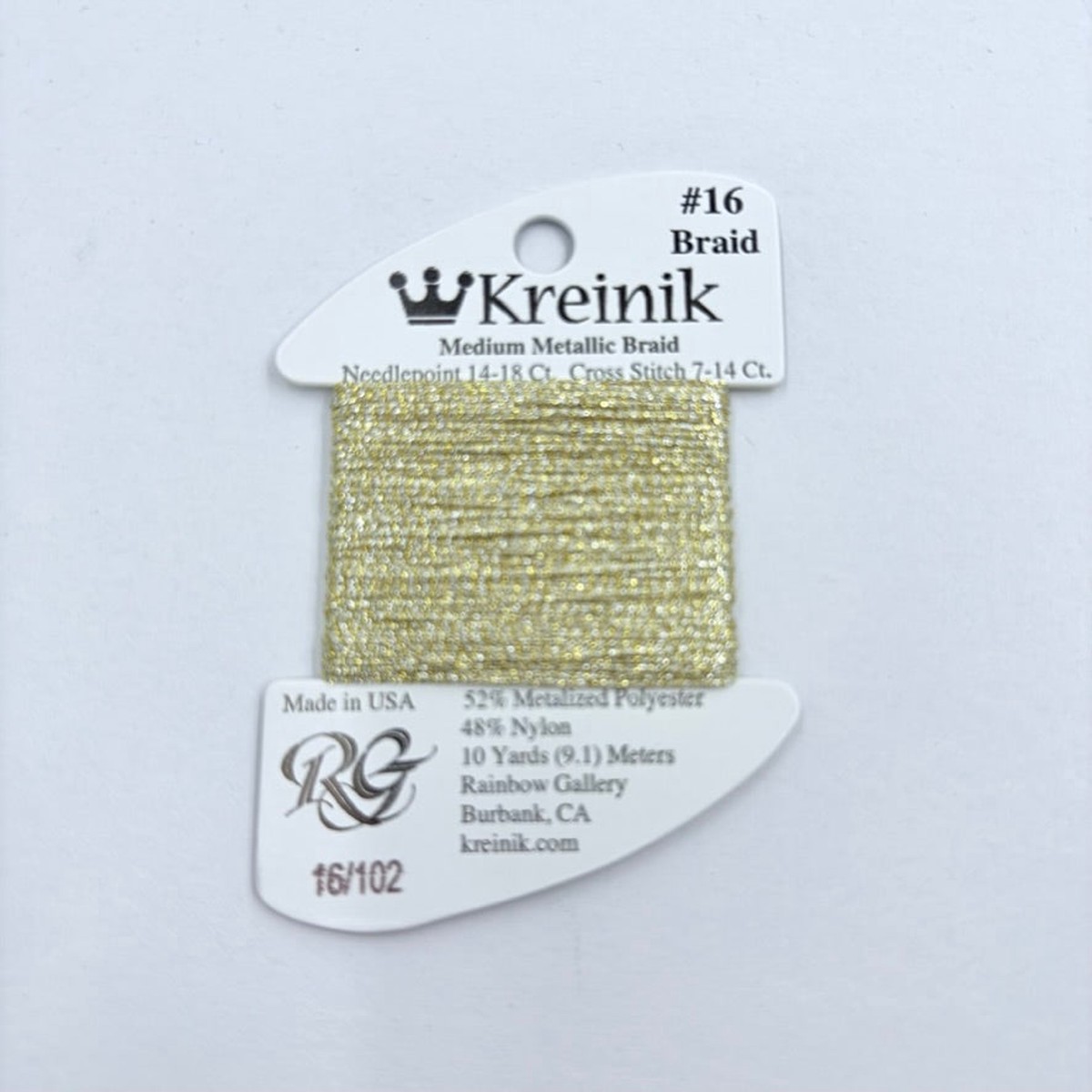 Kreinik Card Size 16 102 Vatican Gold