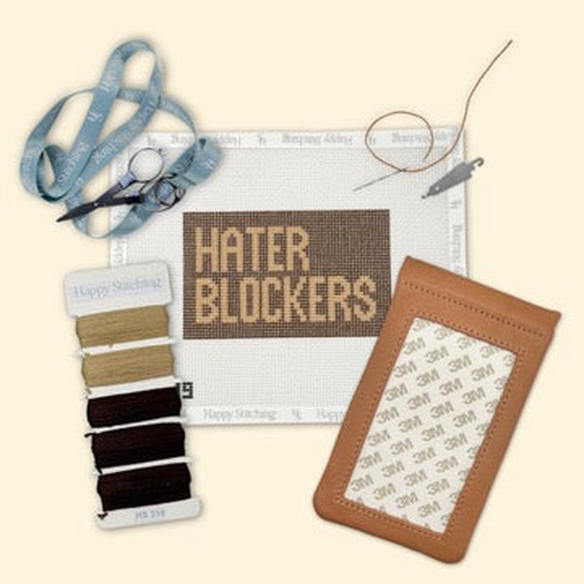 "Hater Blockers" Happy Stitching All-In-One Eyeglasses Case Kit