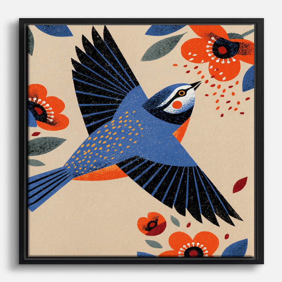 Blue Tit in Flight Canvas Print